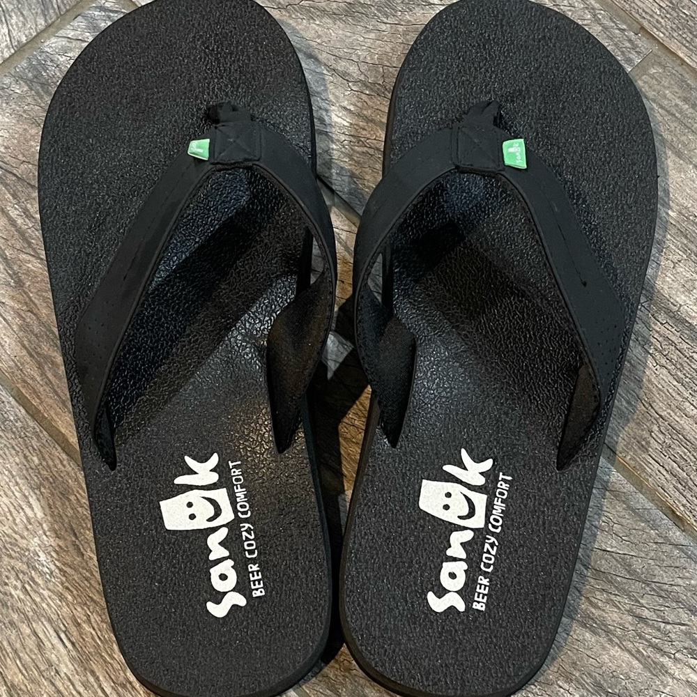Sanuk Men’s Beer Cozy Flip Flops - Size 12 - Picture 6 of 7